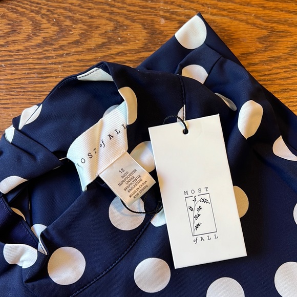 Most of All Coralie Midi Dress in Blue Polka Dot - 12 (NWT) - Picture 4 of 7